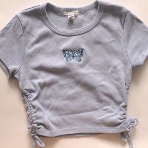 Light blue butterfly shirt